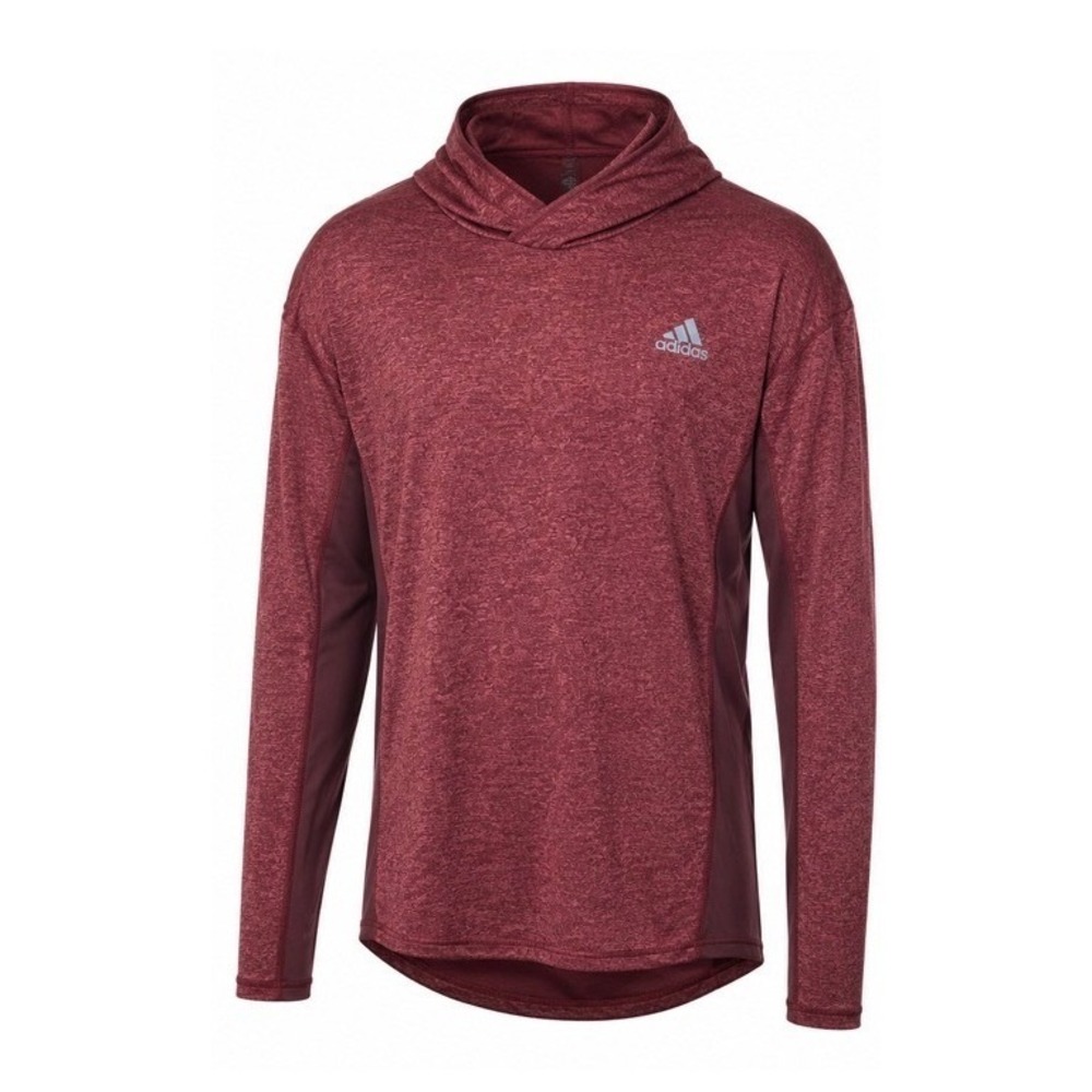 Adidas‎ ClimaWarm Mens Large Hooded Athletic Pullover Heathered Burgundy Top
